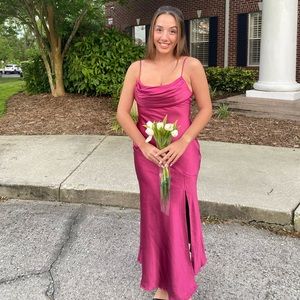 magenta formal dress